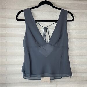 Nia Elegant Blue Sleeveless Top